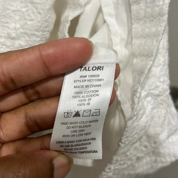 Talori White Eyelet Ruffled Mini Dress Sz M - Picture 6 of 7